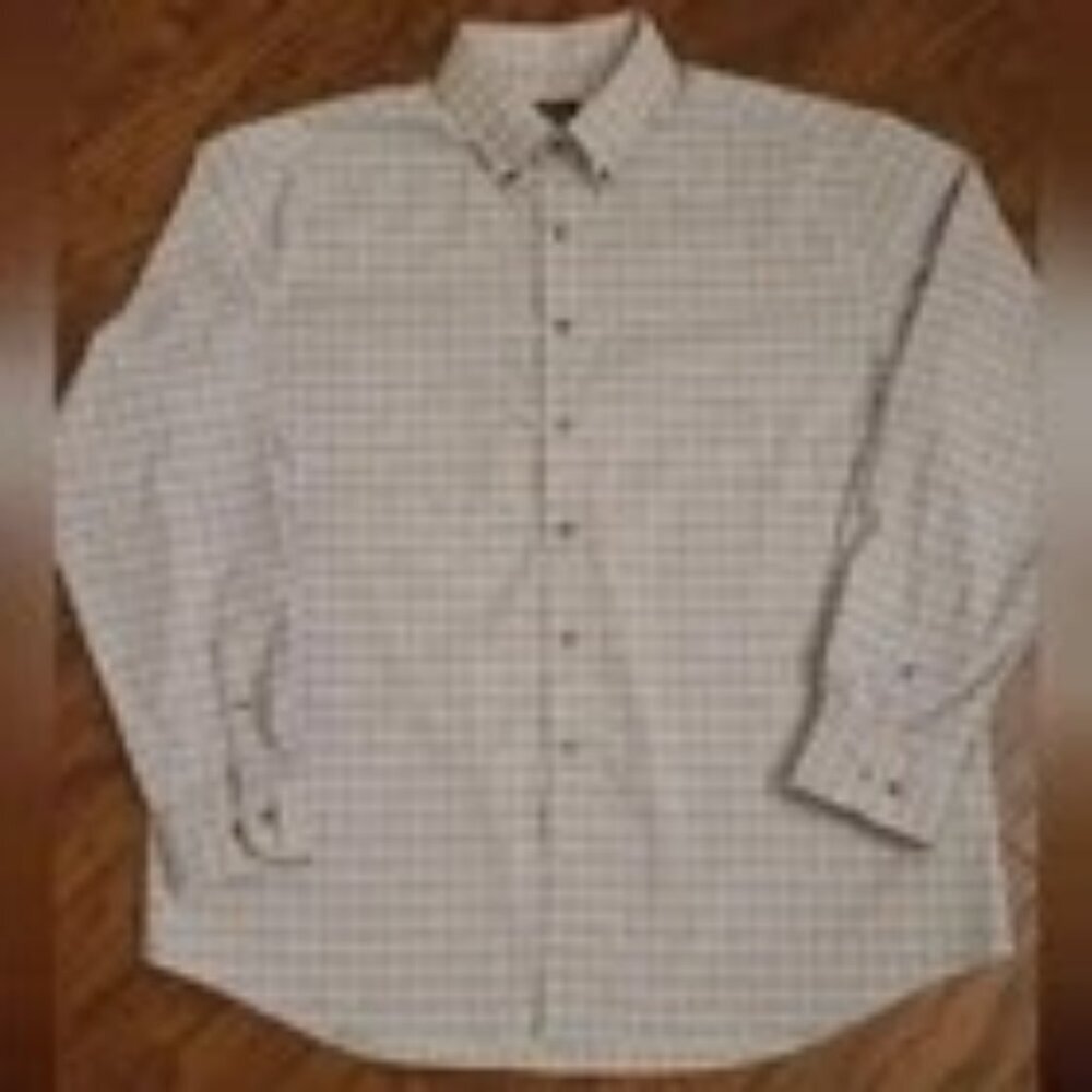 JO S.A. BANK TRAVELER Men's XL Long Sleeve Button Down Dress Shirt Blue/Black